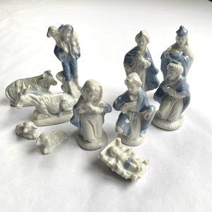 Eleven Piece Porcelain Nativity Scene